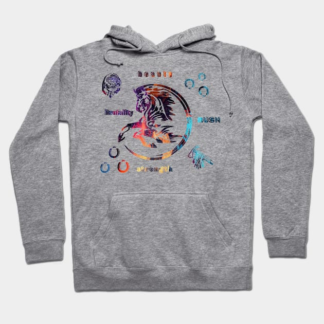 Horses Rainbow Native American Indian The Best Gift For Grandpa and Grand ma Hoodie by Mirak-store 